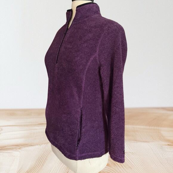 ALPS Deep Pile Purple Fleece 1/4 Zip Sweater Top Sz S Womens Ski Board Outdoors - Picture 4 of 8